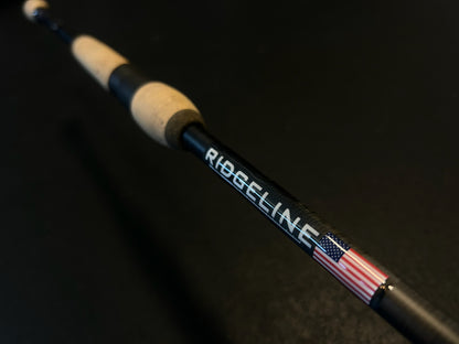 Two piece spinning rod with police logo and badge number